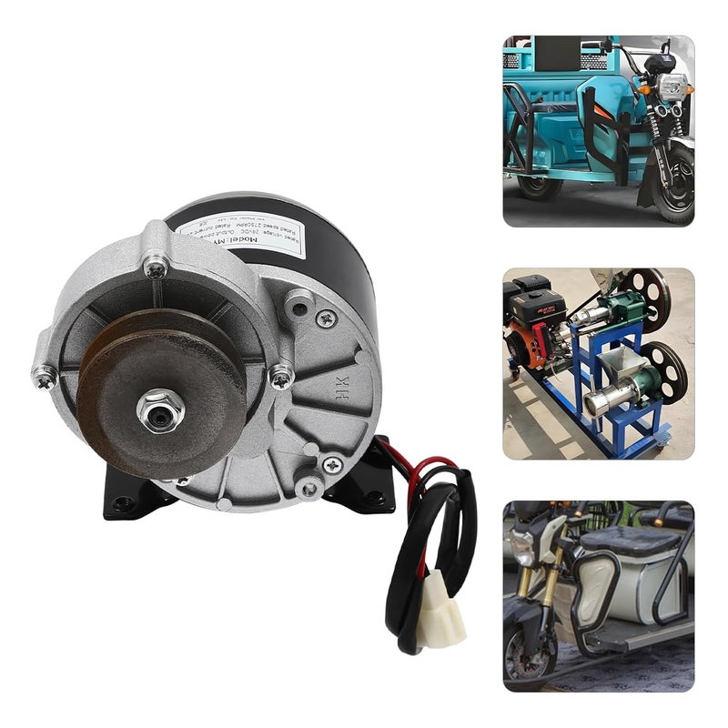 Apexonix Reduction Electric Motor, 250W Brushed DC Motor with Belt Pulley, Brushed Geared Reduction Motors Reducer for Small Electric Vehicles and Agricultural Equipments, 0-300rpm Adjustment (12, Volts (DC)) - Image 5